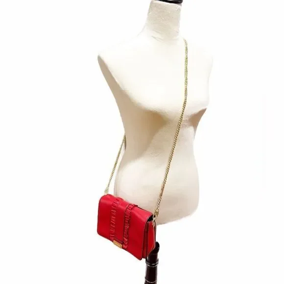 Michael Kors red leather cross body with gold tone hardware - Picture 13 of 13